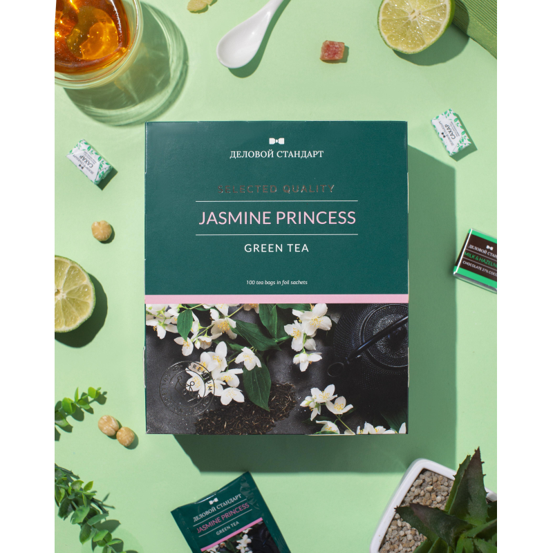 Чай Деловой Стандарт Jasmine princess зелен.с жасмин. 100 пакx2гр - фото 6
