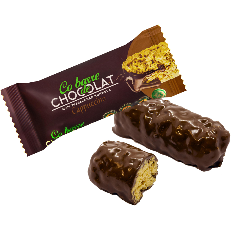 Конфеты Co barre de CHOCOLAT мультиз. со вк. Капучино с тем.кон. гл.,2кг/уп - фото 1