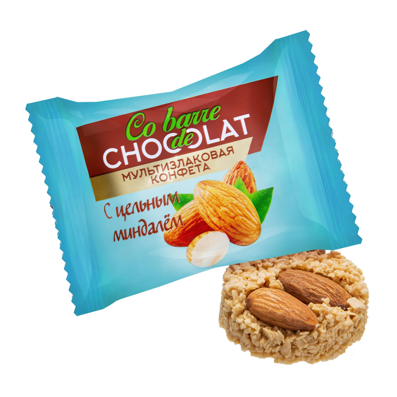 Конфеты Co barre de Chocolat мультиз. с цельн. минд. и с бел. кон. гл., 1кг - фото 1