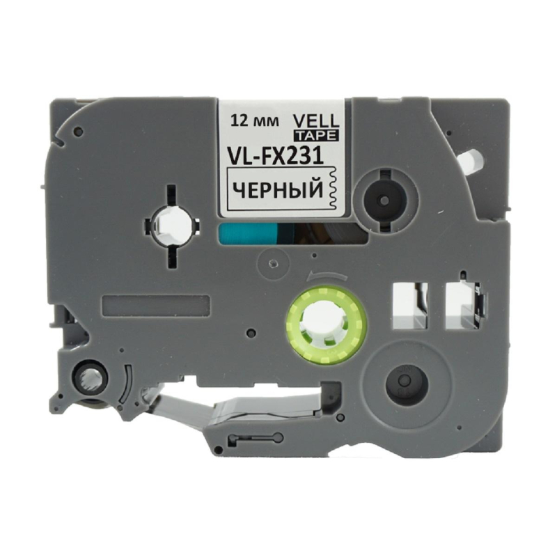 Картридж VL-FX231 Vell (Brother TZE-FX231, 12 мм, черный на белом) для PT - фото 2