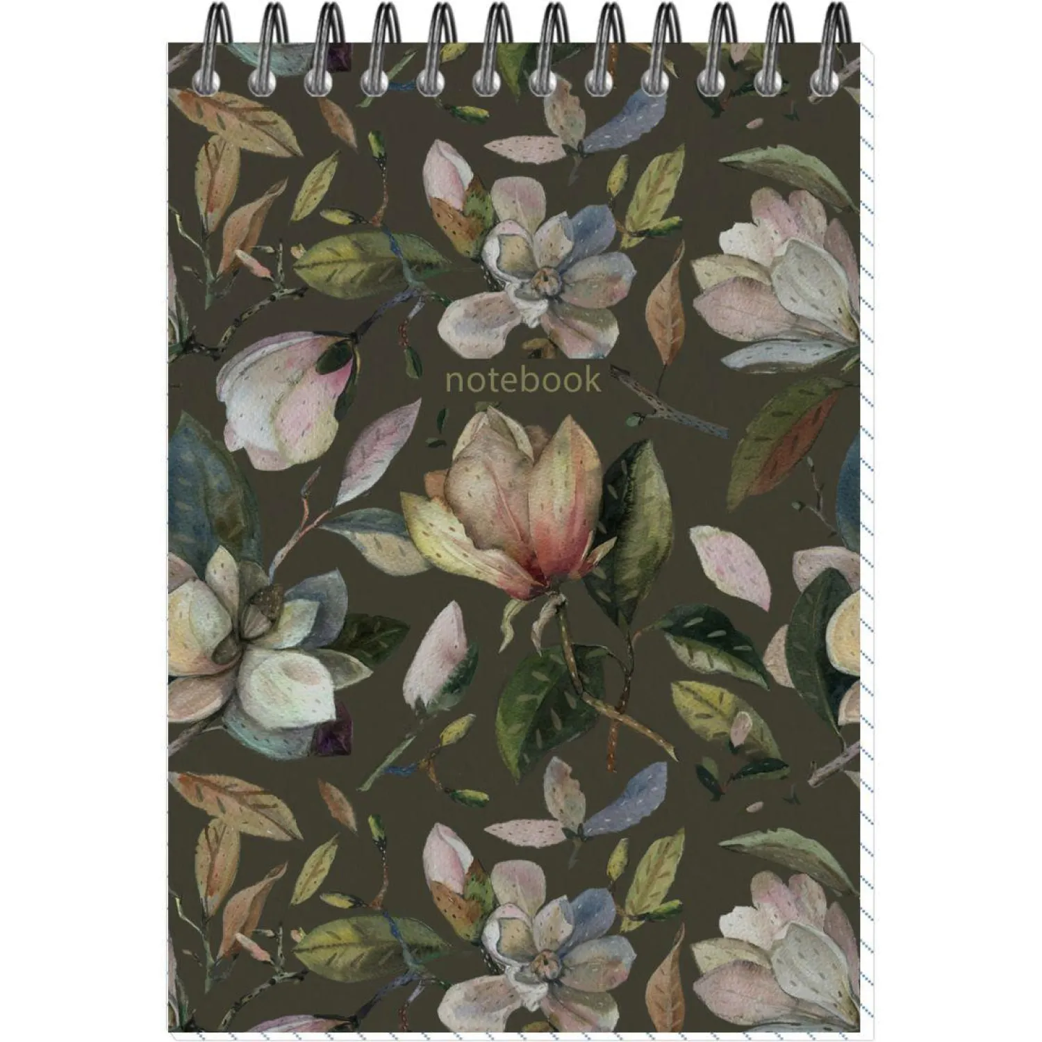 Блокнот Принты А6 60л, клетка, обл. мел. картон, спираль,Цветы - фото 1