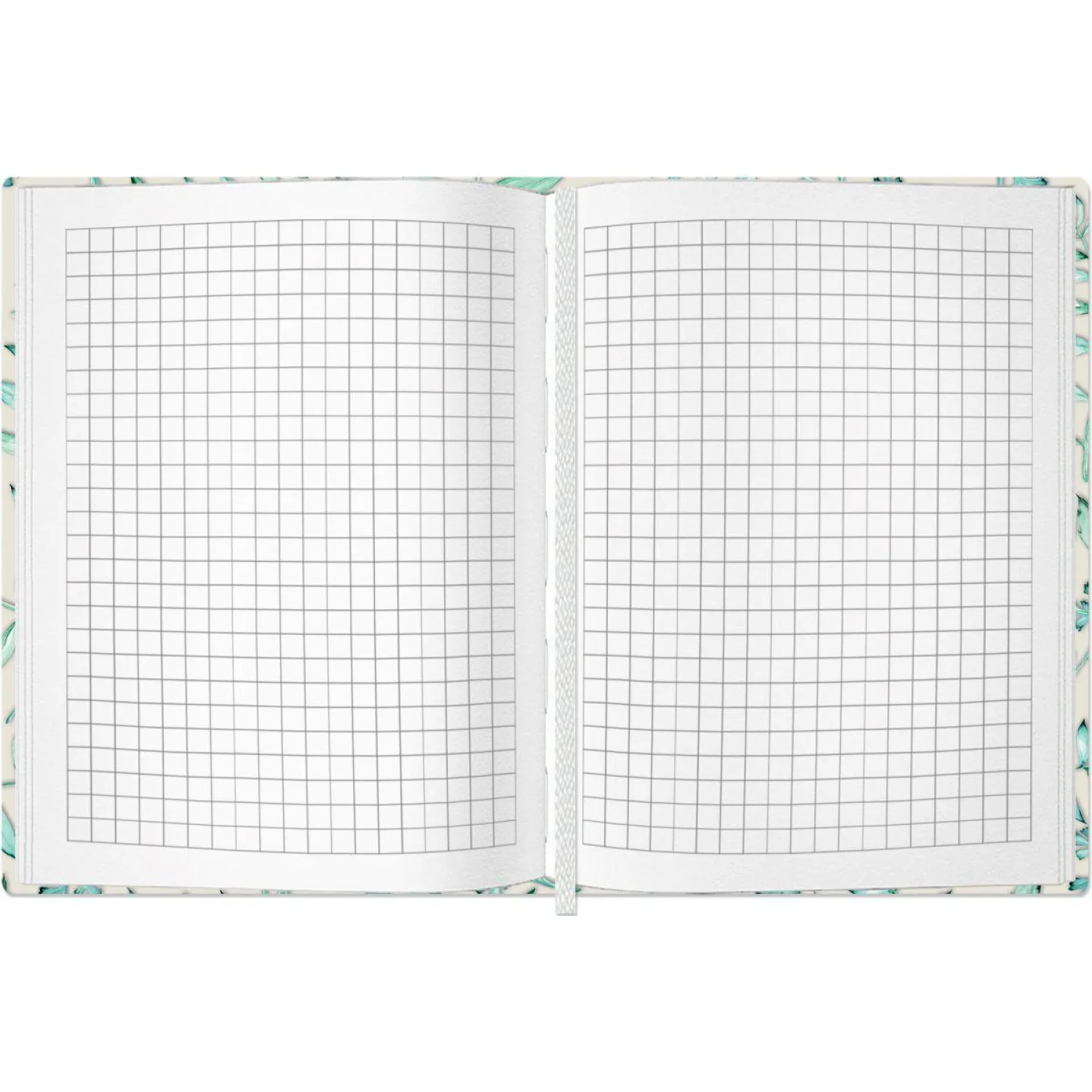 Блокнот А6 96л, клетка тв. лам.обложка Цветы белый.сшивка - фото 2