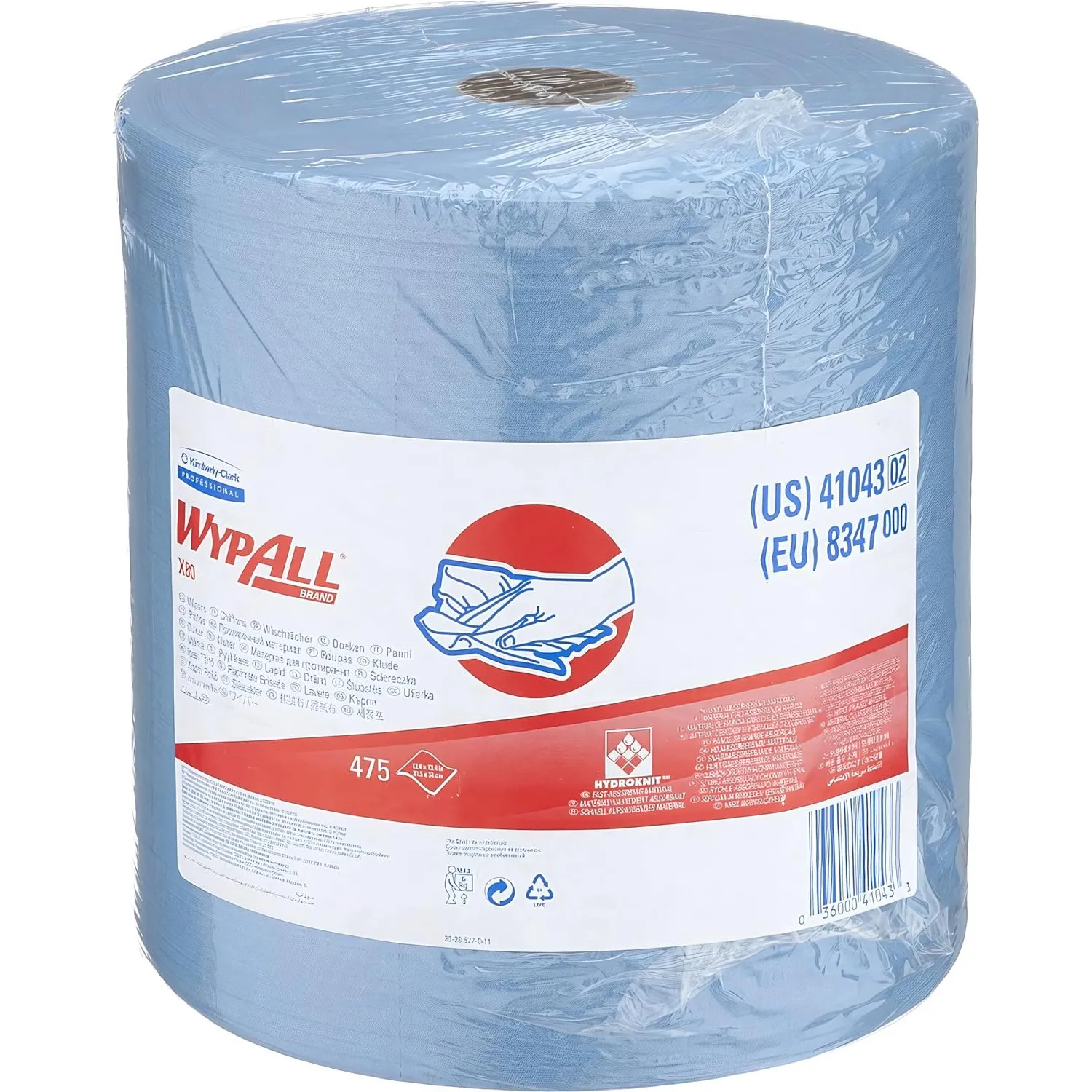 Материал протирочный нетканый WypAll X80 голубой 475л/рул 8347 - фото 1