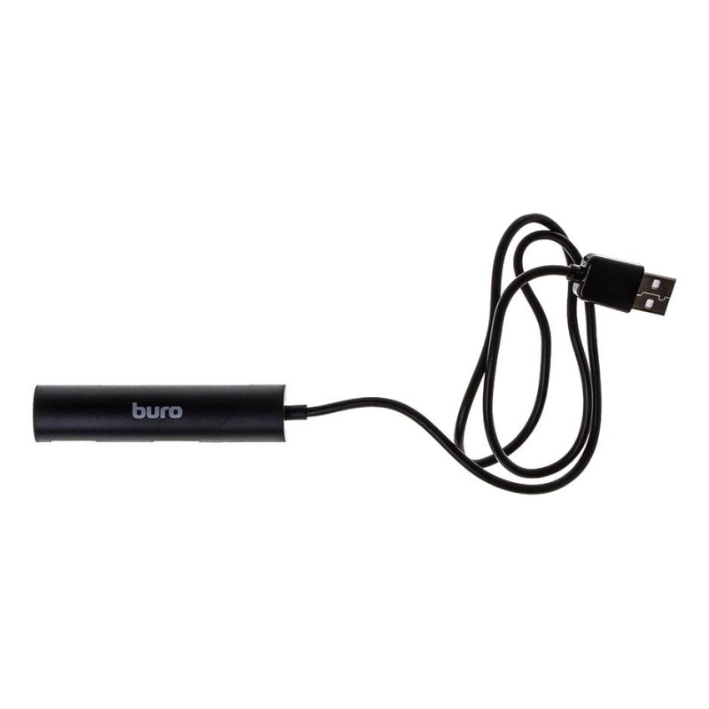 Разветвитель USB 2.0 Buro BU-HUB4-0.5R-U2.0 4порт. черный - фото 1