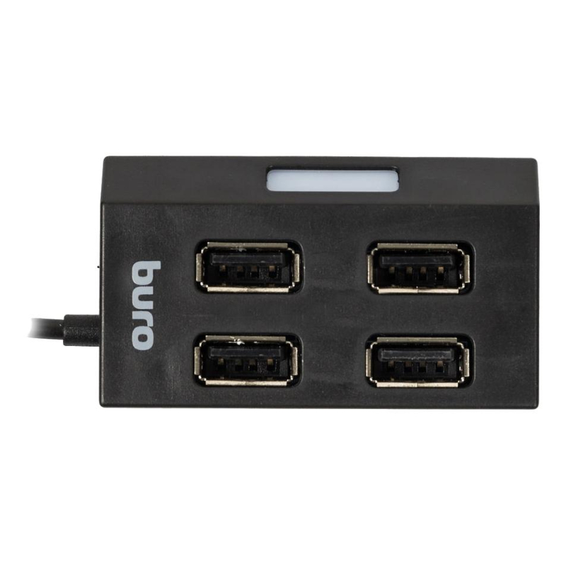 Разветвитель USB 2.0 Buro BU-HUB4-U2.0 4порт. черный - фото 2