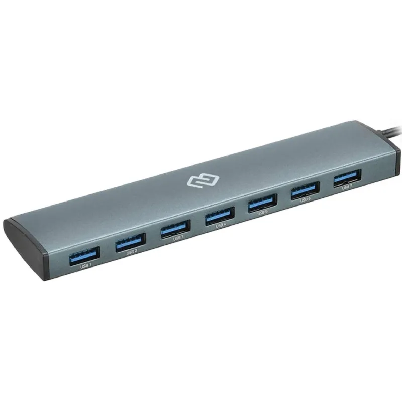 Разветвитель USB C Digma HUB-7U3.0-UC-G 7порт. серый - фото 1