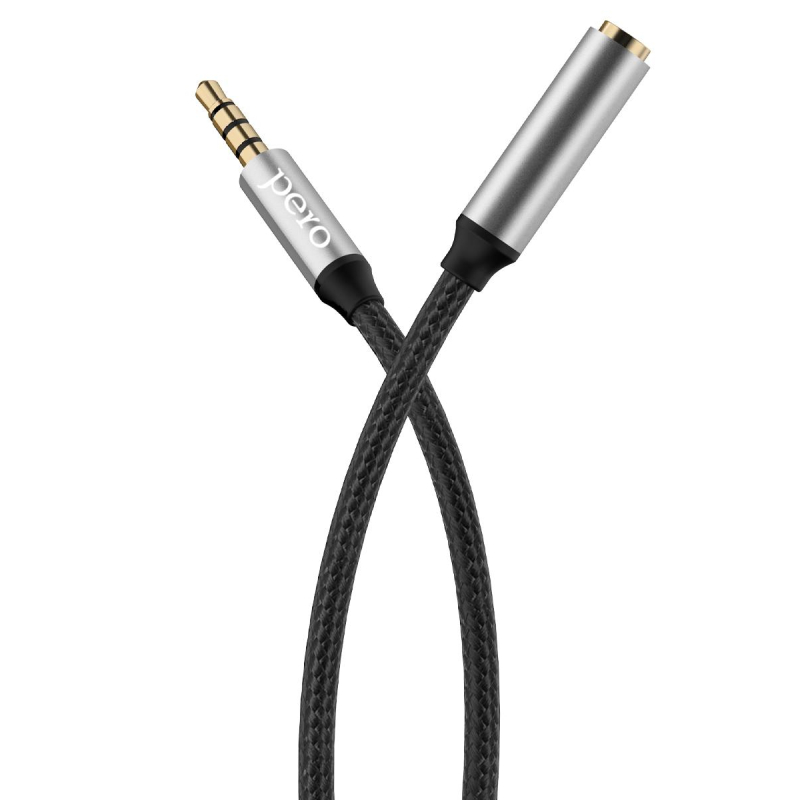 Кабель удлинитель PERO MC-03 JACK 3.5, 2м, Black - фото 3