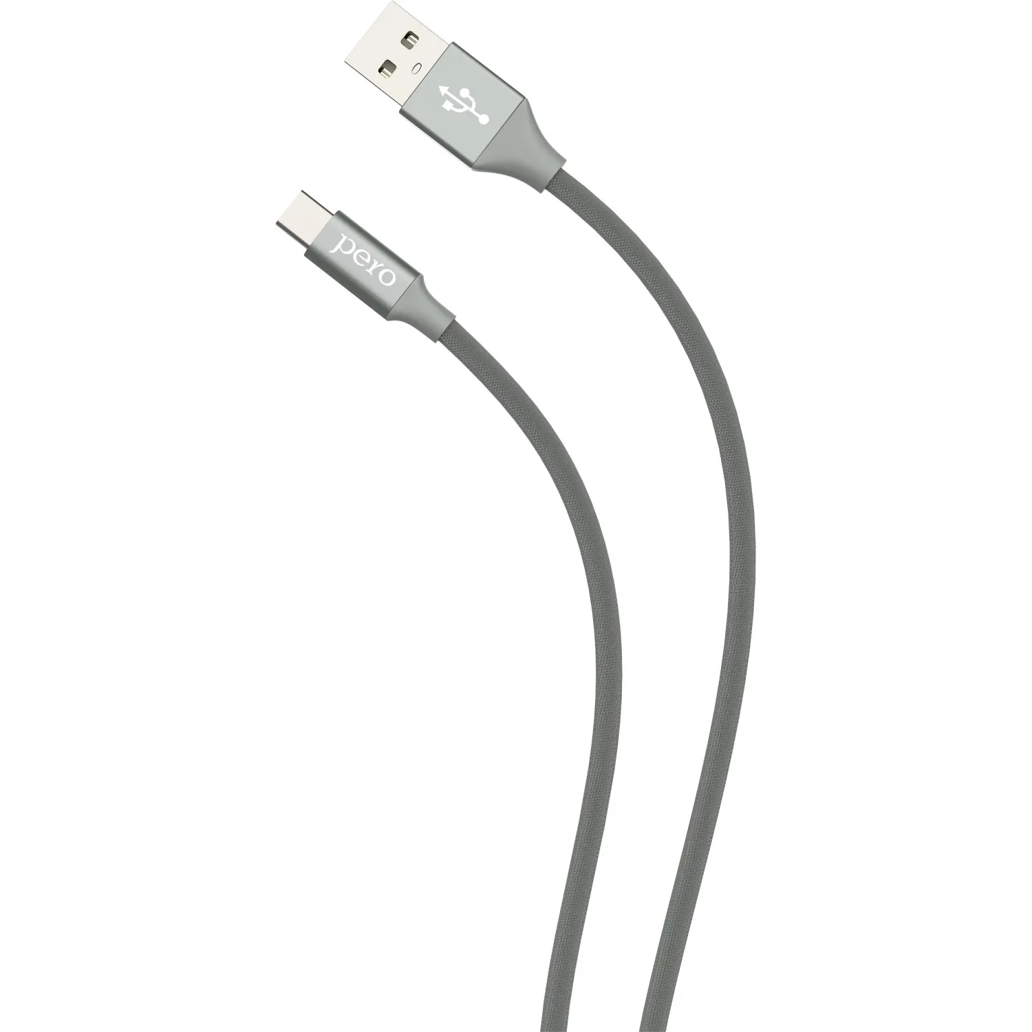 Кабель USB PERO DC-02 Type-C, 3А, 1м, серый - фото 3