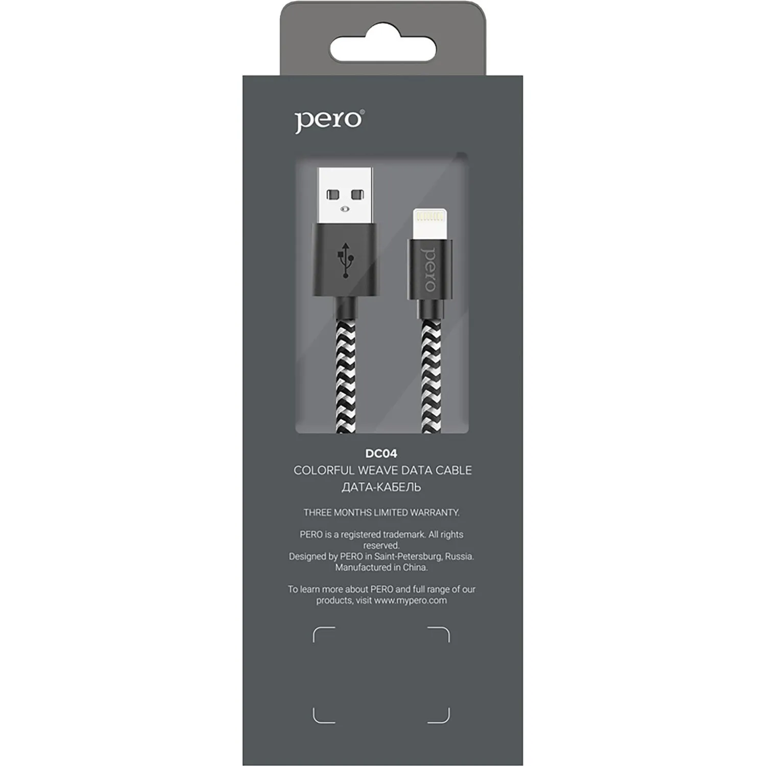 Кабель USB PERO DC-04 8-pin Lightning, 1м, Silver-black - фото 3