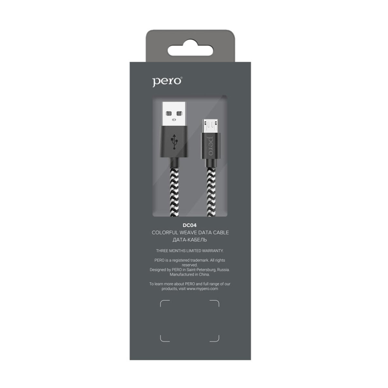 Кабель USB PERO DC-04 micro-USB, 2,5А, 2м, Silver-black - фото 3