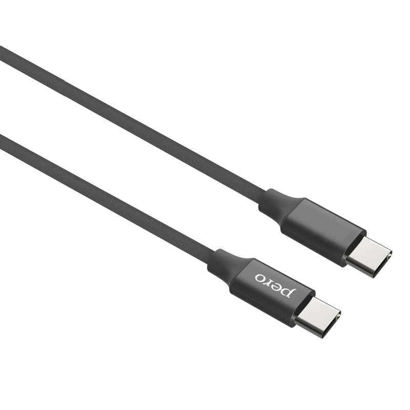 Кабель USB PERO DC-05 Type-C to Type-C, 3А, 60W, 1м, Black - фото 2