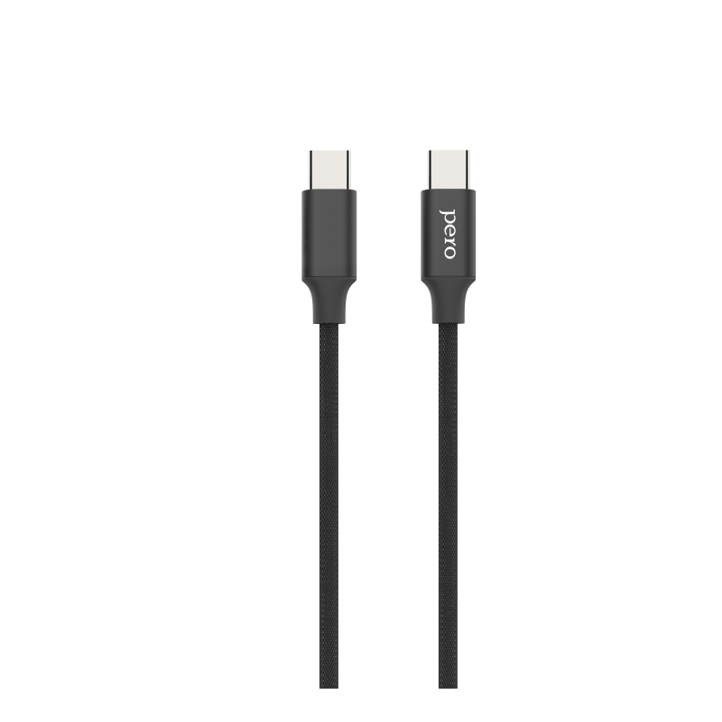 Кабель USB PERO DC-05 Type-C to Type-C, 3А, 60W, 2м, Black - фото 1