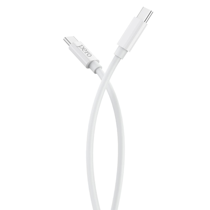 Кабель USB PERO DC-08 PD Type-C to Type-C, 1m, White - фото 2