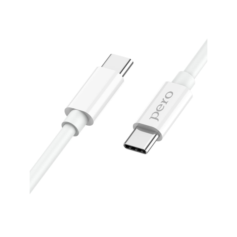 Кабель USB PERO DC-08 PD Type-C to Type-C, 1m, White - фото 3