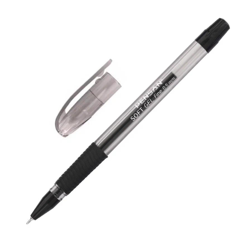 Ручка гелевая неавтомат. PENSAN SOFT GEL FINE 0,5чер,манж2400/12-2420 - фото 1