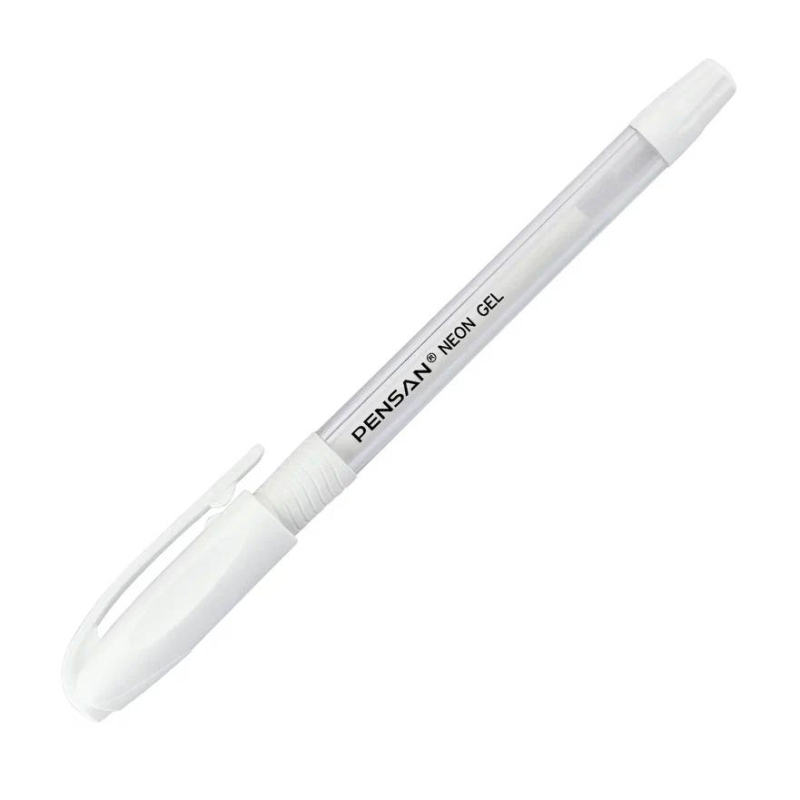 Ручка гелевая неавтомат. PENSAN NEON WHITE1,0мм,бел.черн,манж,2290/12 - фото 2