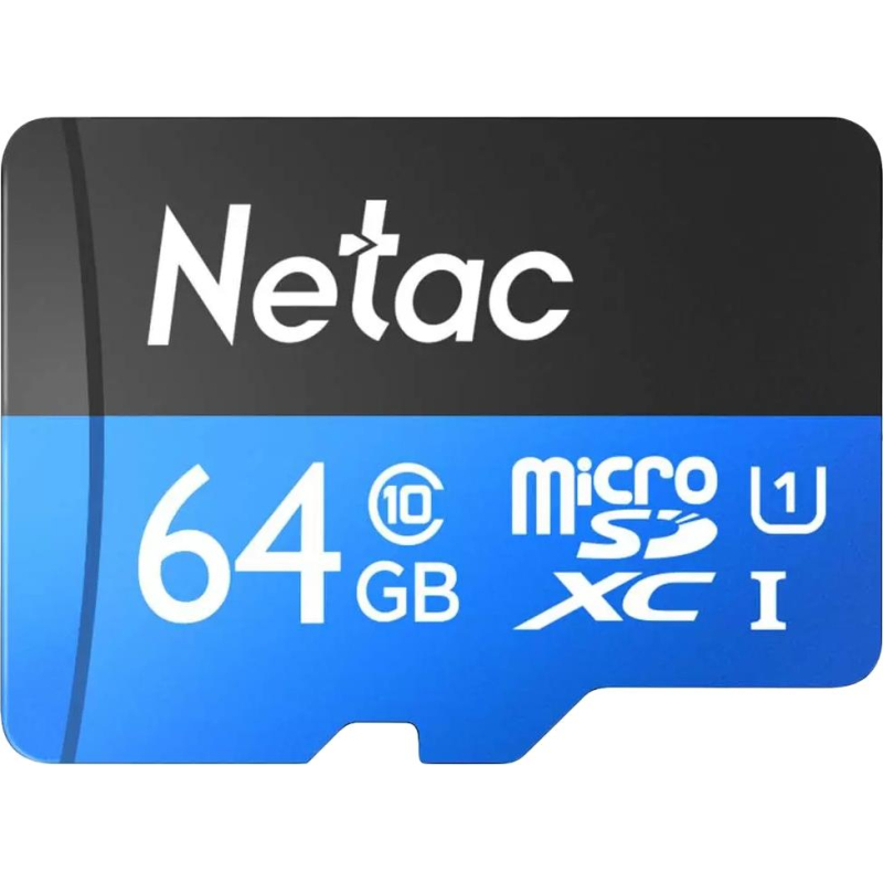 Карта памяти Netac MicroSD card P500 Standard 64GB, retail version w/SD - фото 1