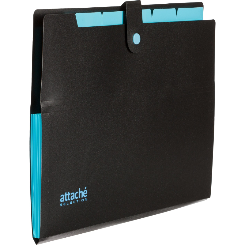 Папка органайзер на кнопке Attache Selection Black&Bluе, А4,500мкм , 5отд - фото 2