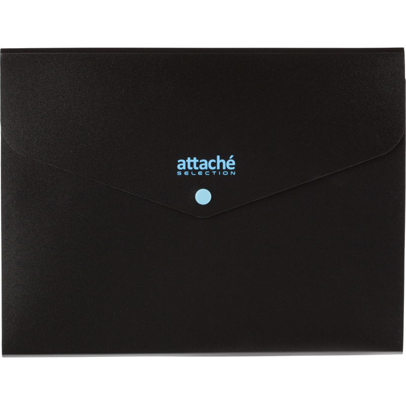Папка органайзер на кнопке Attache Selection Black&Bluе, А4,500мкм , 3отд - фото 1