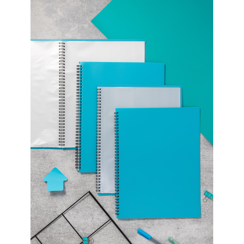 Папка файловая на спирали, 20файлов Attache Selection Black&Blue, А4,400мкм - фото 4