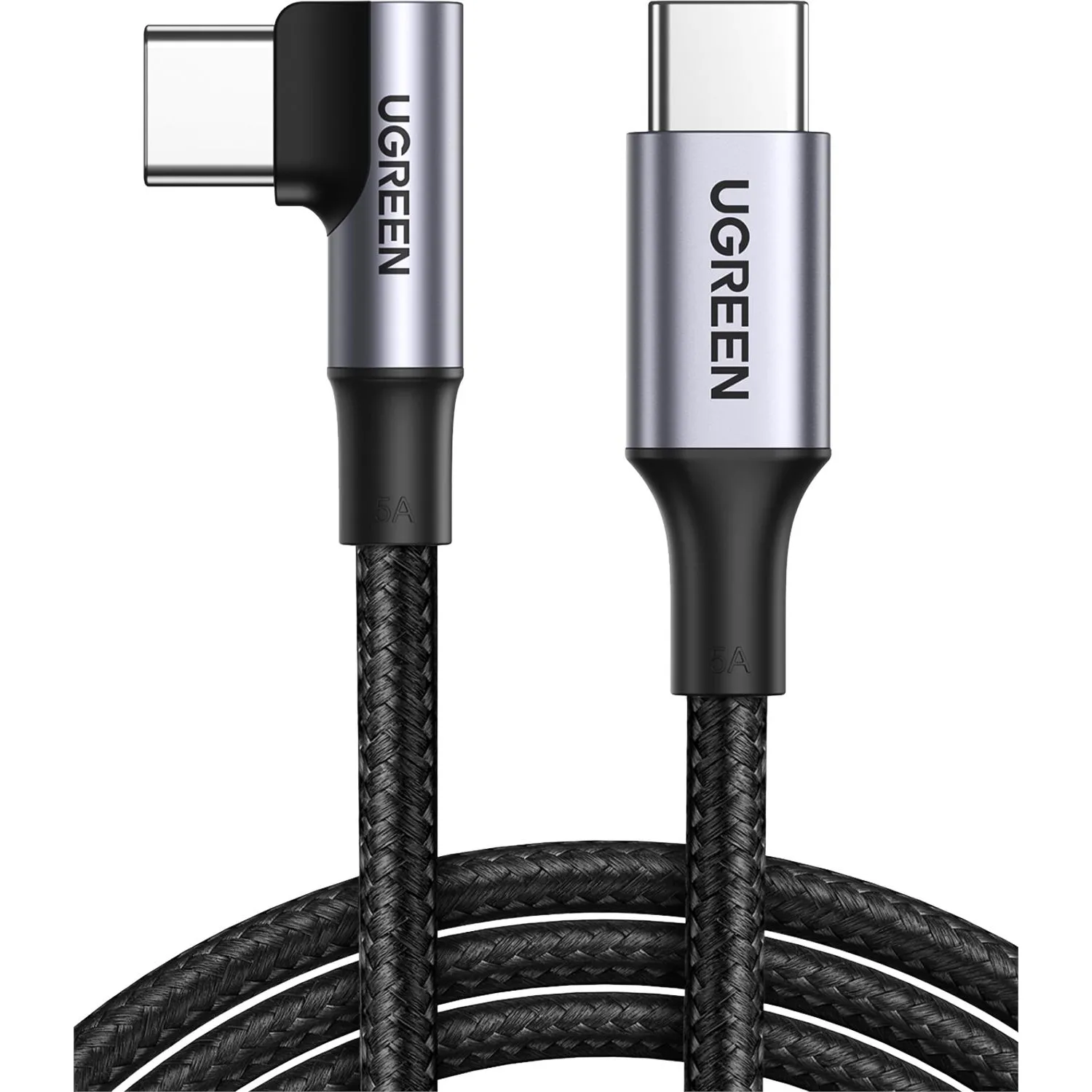 Кабель UGREEN  90° угловой USB C 2.0 - USB C 2.0 5A, 2 м (70645) - фото 1