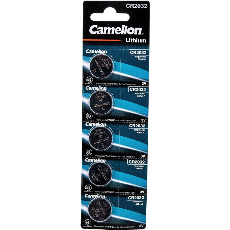 Батарейка Camelion CR2032 BL-5 (с, батарейка литиевая,3V)  5шт в упаковке - фото 1
