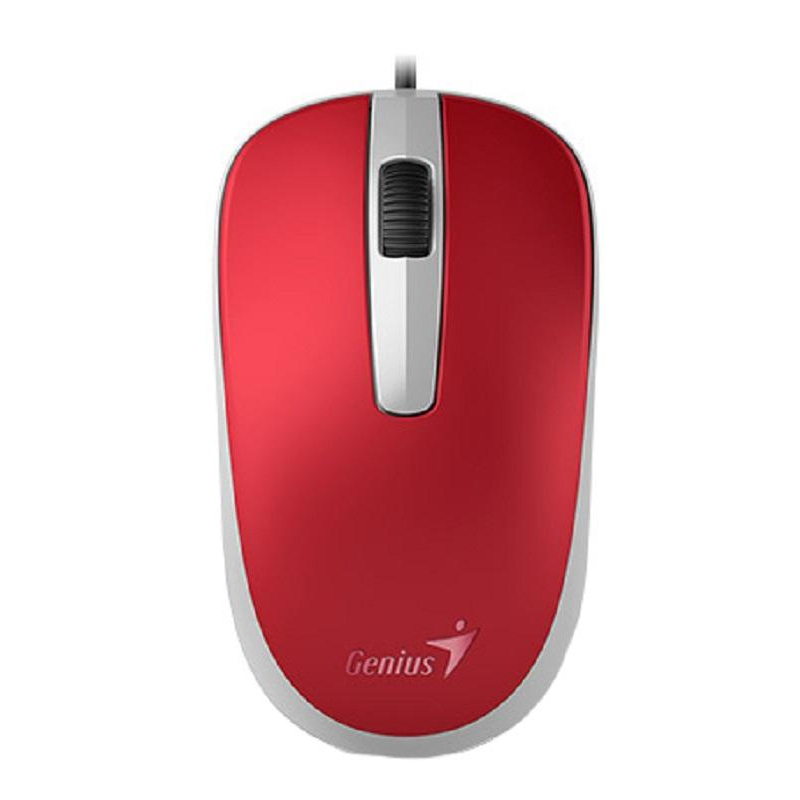 Мышь компьютерная Genius DX-120, USB,оптическая, 1000 DPI 1.5m, красный - фото 2