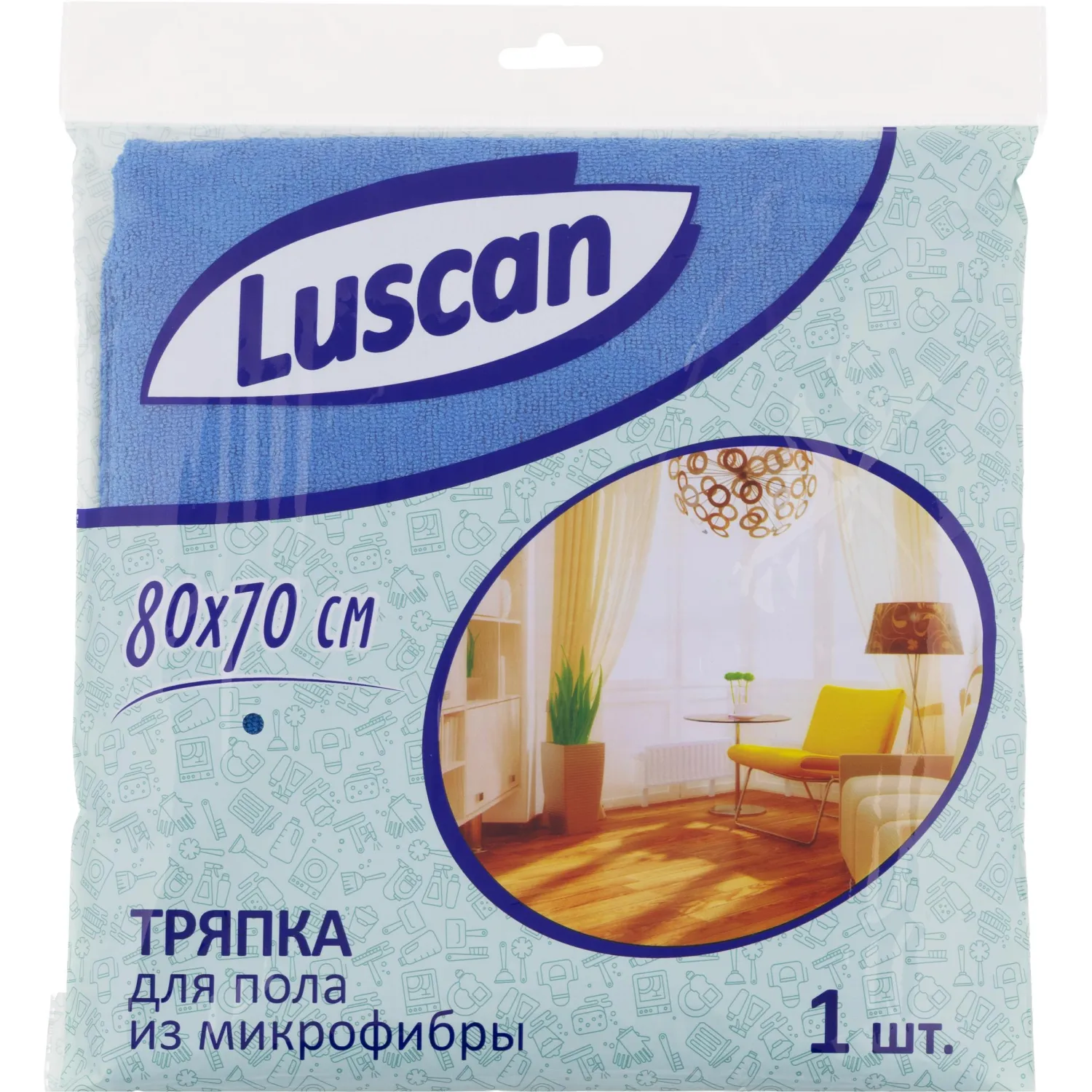 Тряпка для пола Luscan из микрофибры 300г/м2 80х70см - фото 5