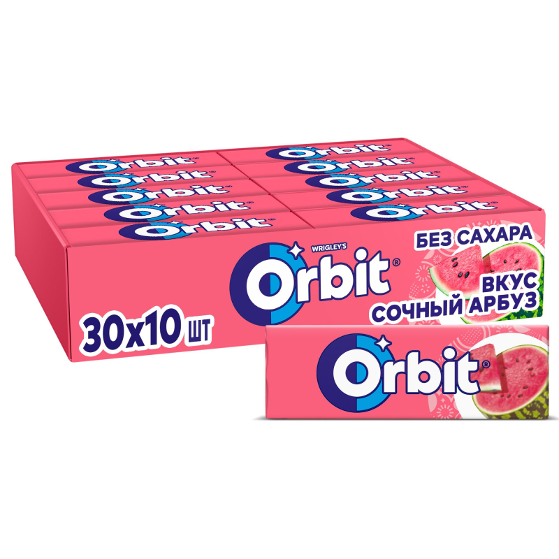 Жевательная резинка Orbit Сочный арбуз без сахара, 13,6гх30шт/уп - фото 1