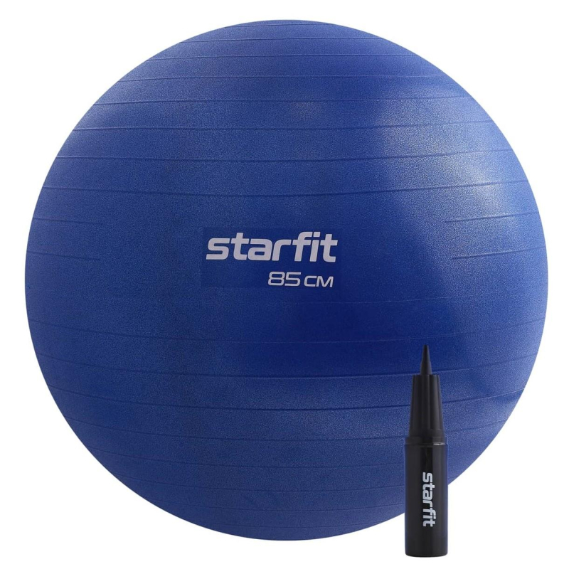 Фитбол STARFIT GB-109 85см,500гр,антивзрыв,с руч.насосом,т.-син,УТ-00020234 - фото 1