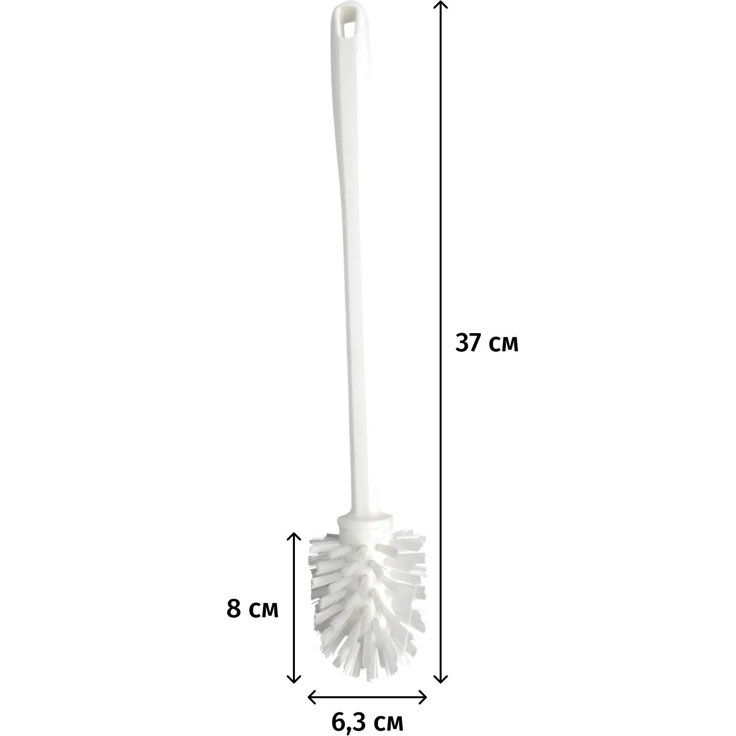 Ершик FBK для труб ручной круглый 63х80х370мм, пластик белый 57156-1 - фото 2