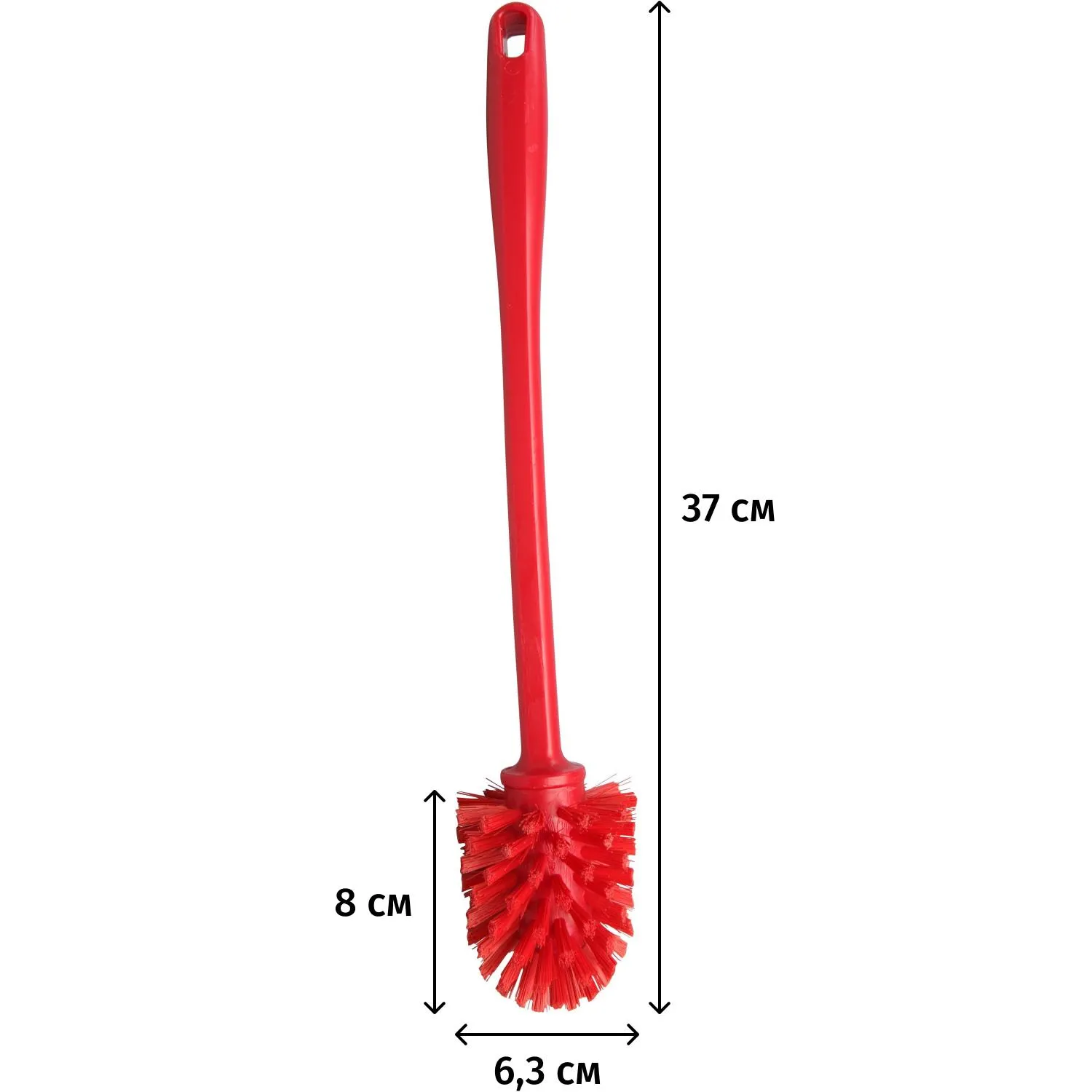 Ершик FBK для труб ручной круглый 63х80х370мм, пластик красный 57156-3 - фото 2