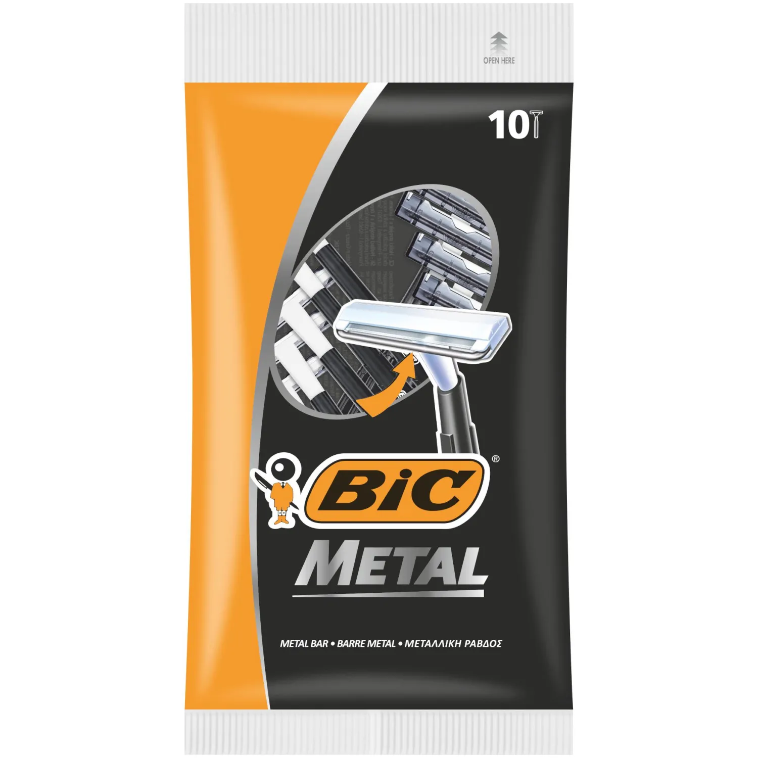 Бритва одноразовая BIC Metal 1 лезв.,П10 шт/уп 836630 - фото 1