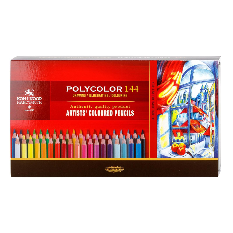 Карандаши цветные худож POLYCOLOR 3828 144цв/наб мет.кор. 3828144001PL - фото 1