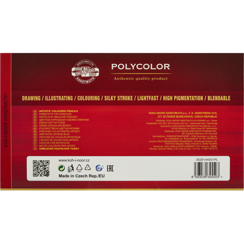 Карандаши цветные худож POLYCOLOR 3828 144цв/наб мет.кор. 3828144001PL - фото 6