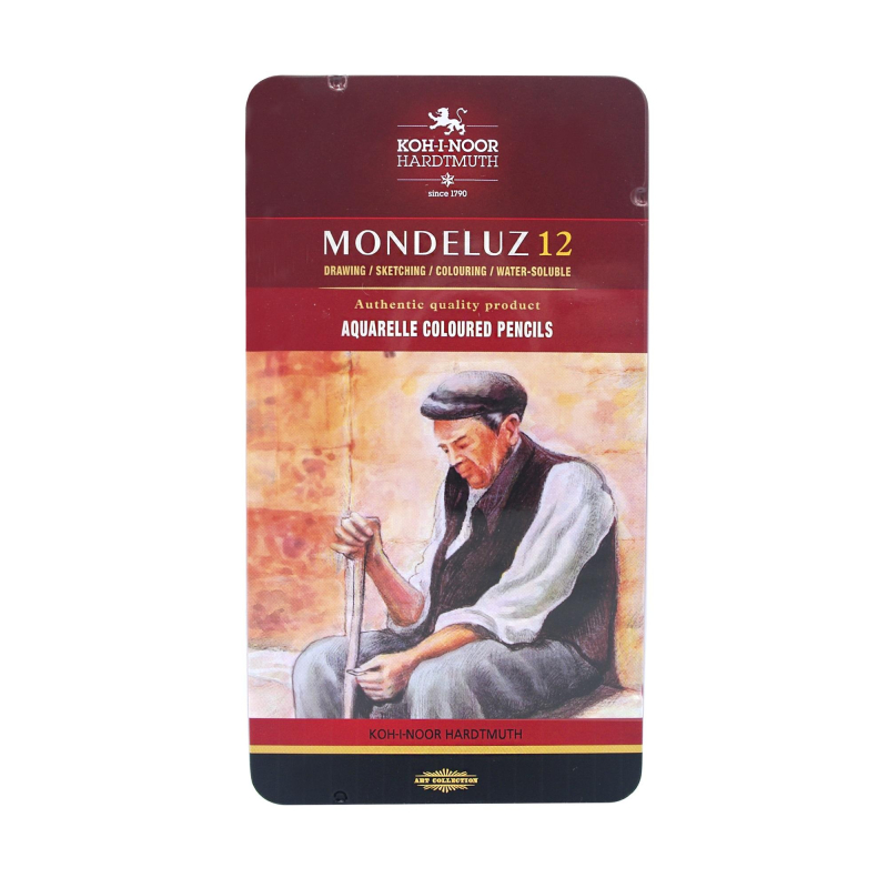 Карандаши акварельные MONDELUZ OLD MAN 3722 12цв/наб мет.кор. 3722012001PL - фото 1