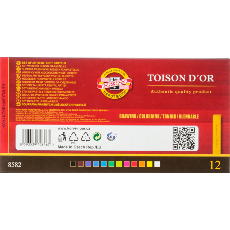 Пастель сухая худож. мягкая TOISON D`OR 8582 12цв/наб карт 8582012001KS - фото 4