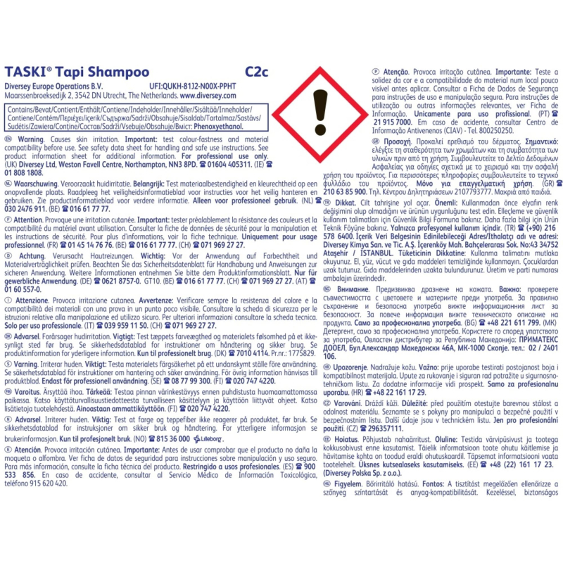 Профхим ковры пятновывод пенн д/сух чистки Diversey/TASKI Tapi Shampoo, 5л - фото 2
