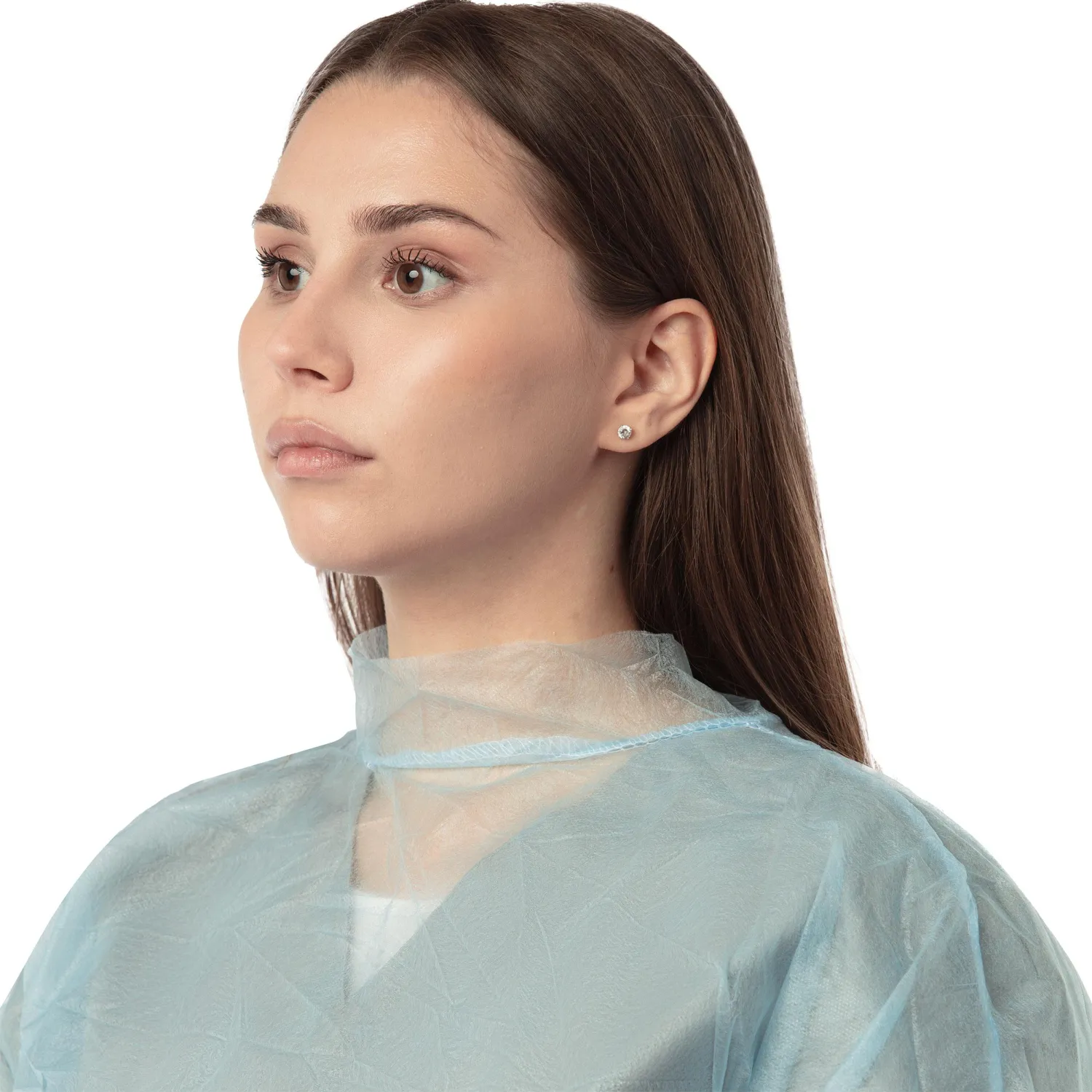 Халат н/с, на завязк, рук.рез, дл.140 см, XXL,пл.25,гол, 10 шт/уп - фото 6