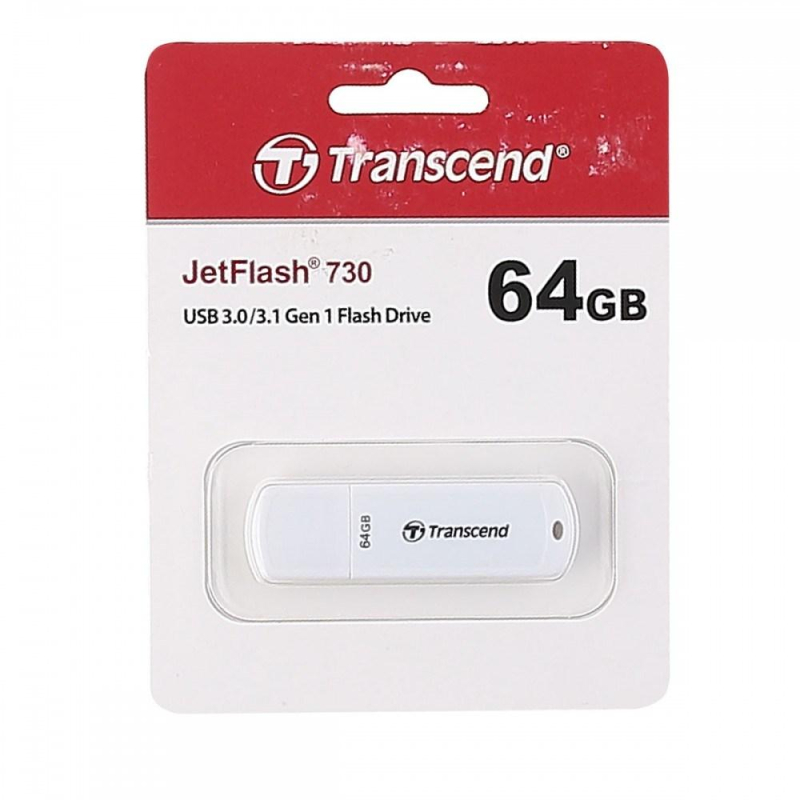 Флеш-память Transcend JetFlash 730, 64Gb, USB 3.1 G1, бел, (TS64GJF730) - фото 2
