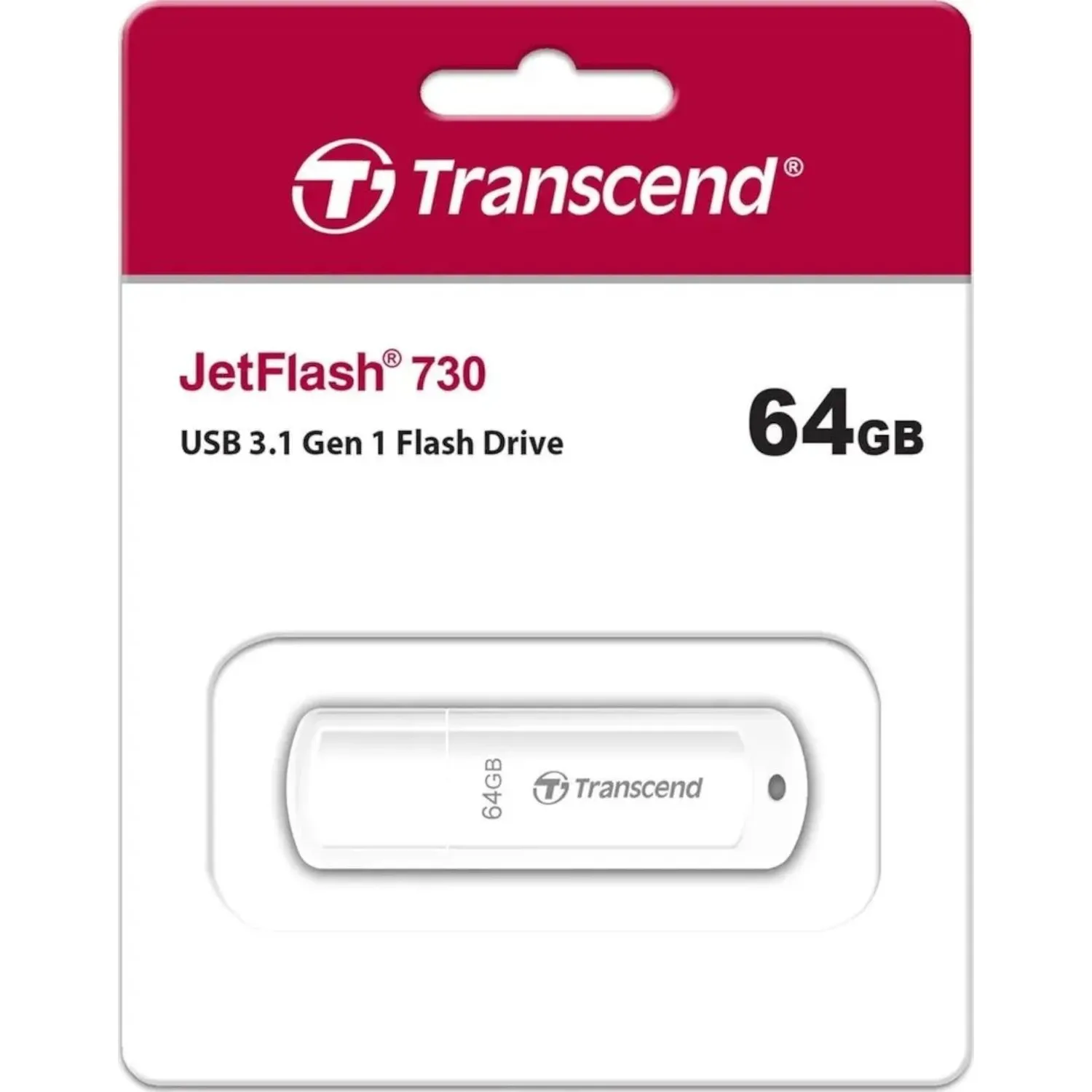 Флеш-память Transcend JetFlash 730, 64Gb, USB 3.1 G1, бел, (TS64GJF730) - фото 3
