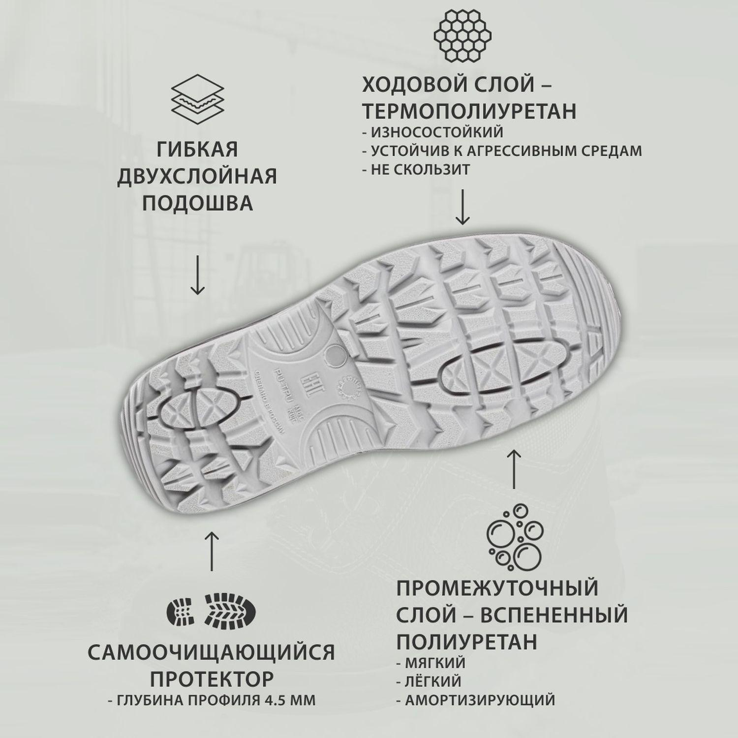 Ботинки Профи NEW ПУ/ТПУ с МП, шерст. мех (р.42) (мод. 71 МПШ) - фото 4