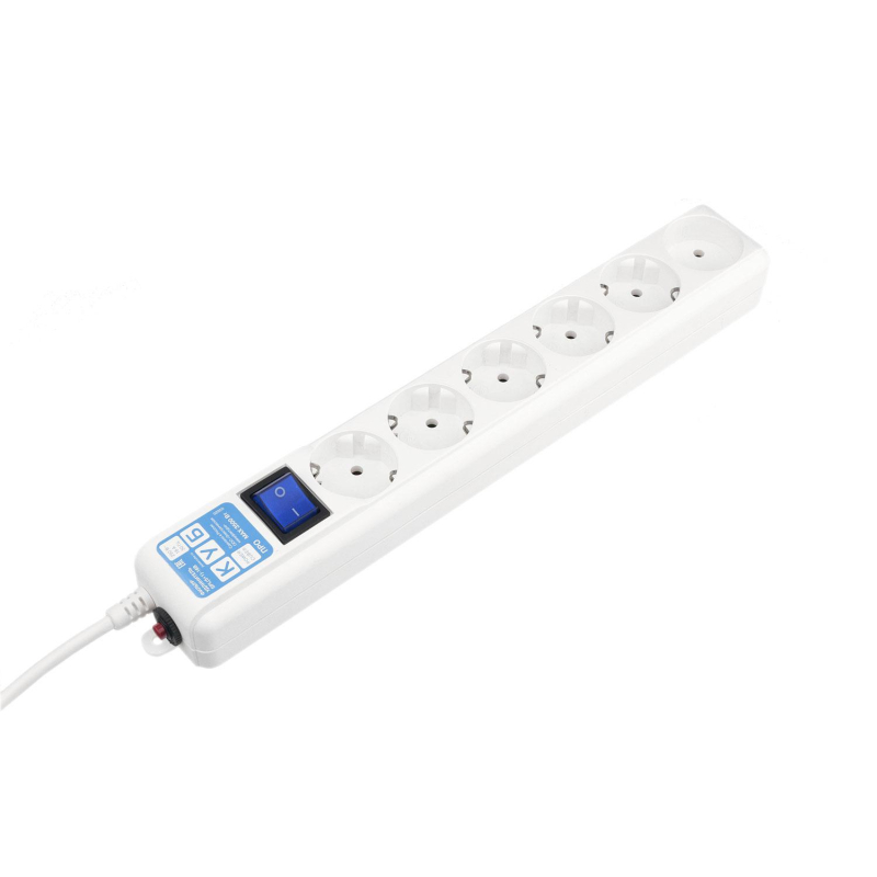 Сетевой фильтр Power Cube PRO, белый, 5м, 6р, 16А (3x1,5мм2)(SPL6-16-P-5М) - фото 1