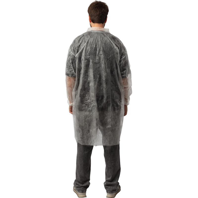 Халат н/с процед, рук.рез, на липуч, XL, дл.110см, пл 17, белый, 10шт/уп - фото 4