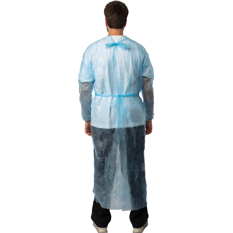 Халат н/с , на завязк, рук.рез, дл.140см, XL, пл 25, голуб, 10 шт/уп - фото 4