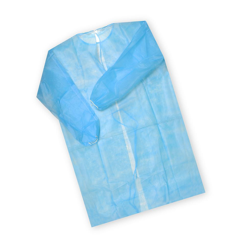 Халат н/с , на завязк, рук.рез, дл.110см, XL, пл 25, голуб, 10 шт/уп - фото 1