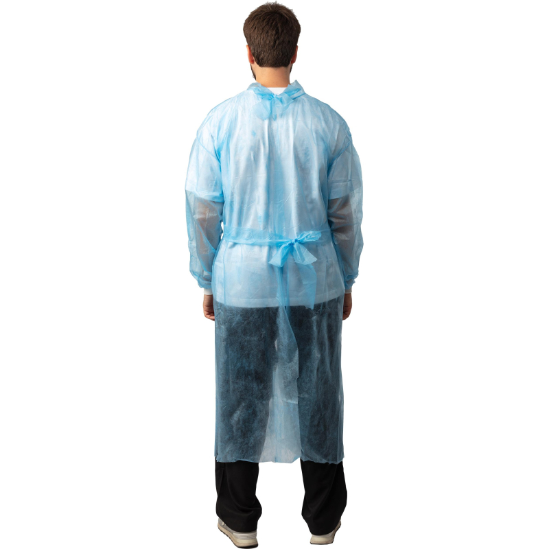 Халат н/с , на завязк, рук.манж, дл.110см, XXL,пл 20, голуб, 10 шт/уп - фото 4