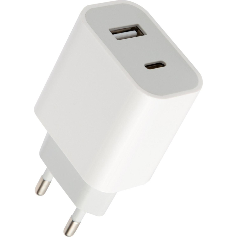 Зарядное устройство сетевое Red Line, USB+Type-C,3A,PD 20W,бел, УТ000024925 - фото 2