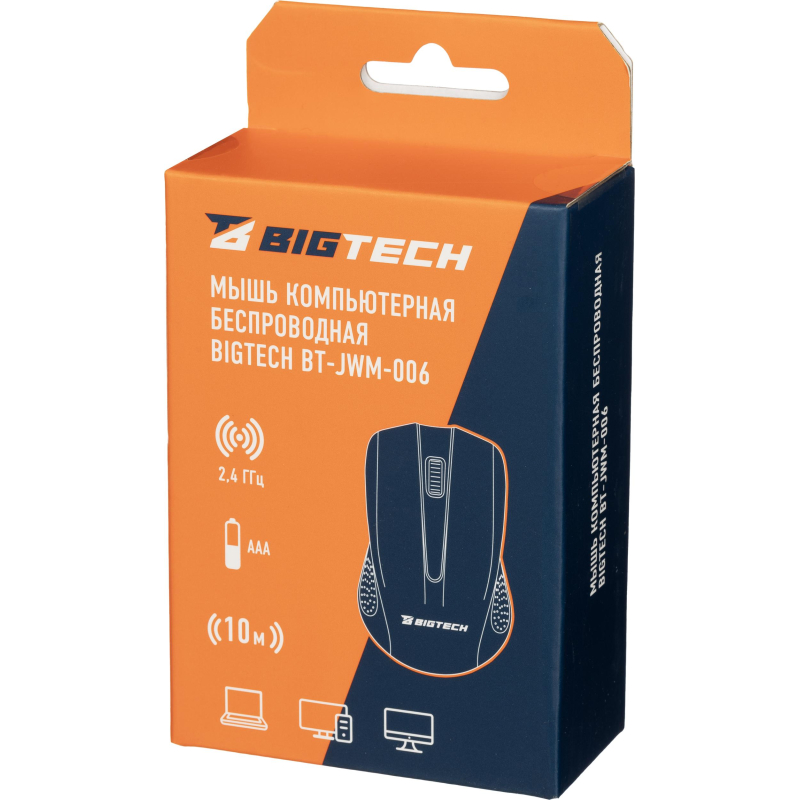 Мышь компьютерная черная, 1200DPi, 2.4Ггц, 105x65x40мм BT-JWM-006/E-WM861 - фото 3