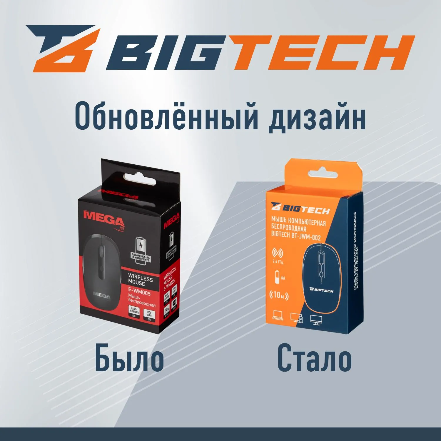 Мышь компьютерная BigTech черная, 1200-3200DPi, 2.4Ггц BT-JWM-002/E-WM005 - фото 2